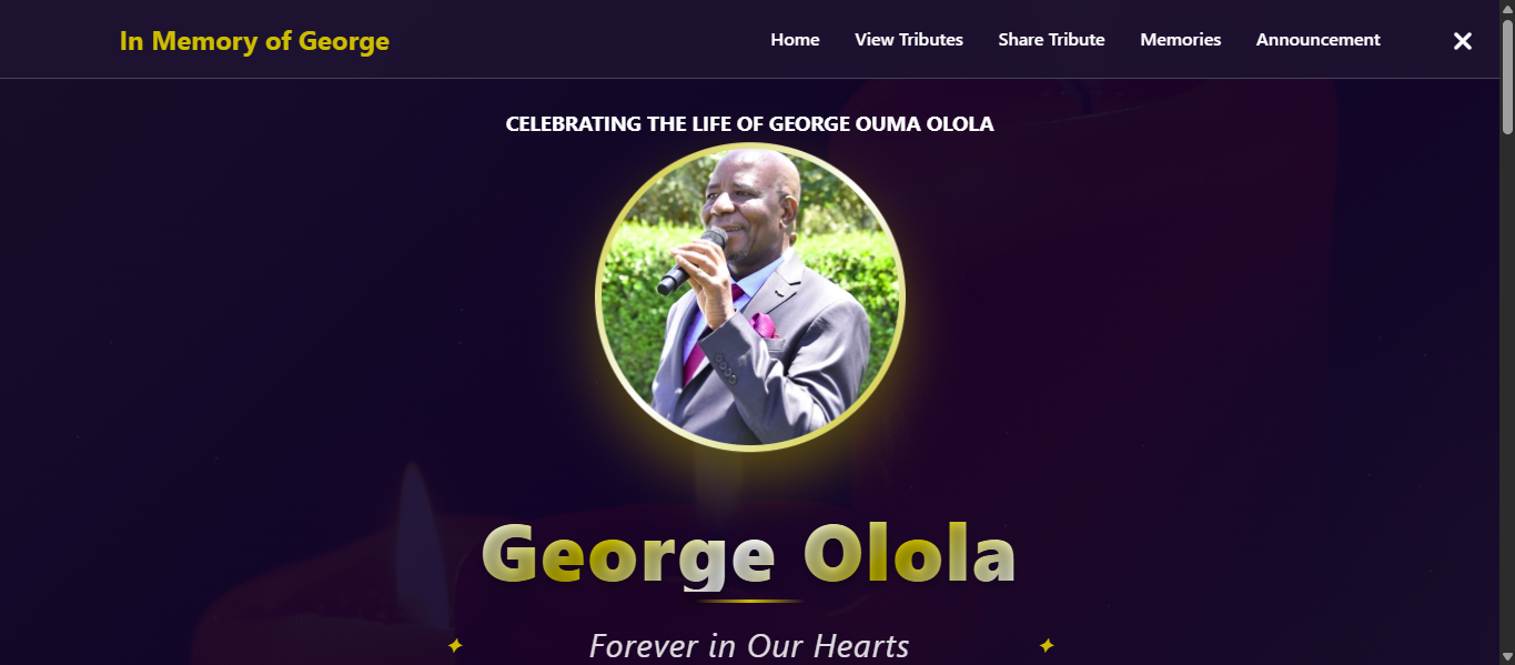 George Olola Memorial website